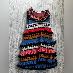 Zimmerman Tiered pompom-embellished crocheted cotton mini dress